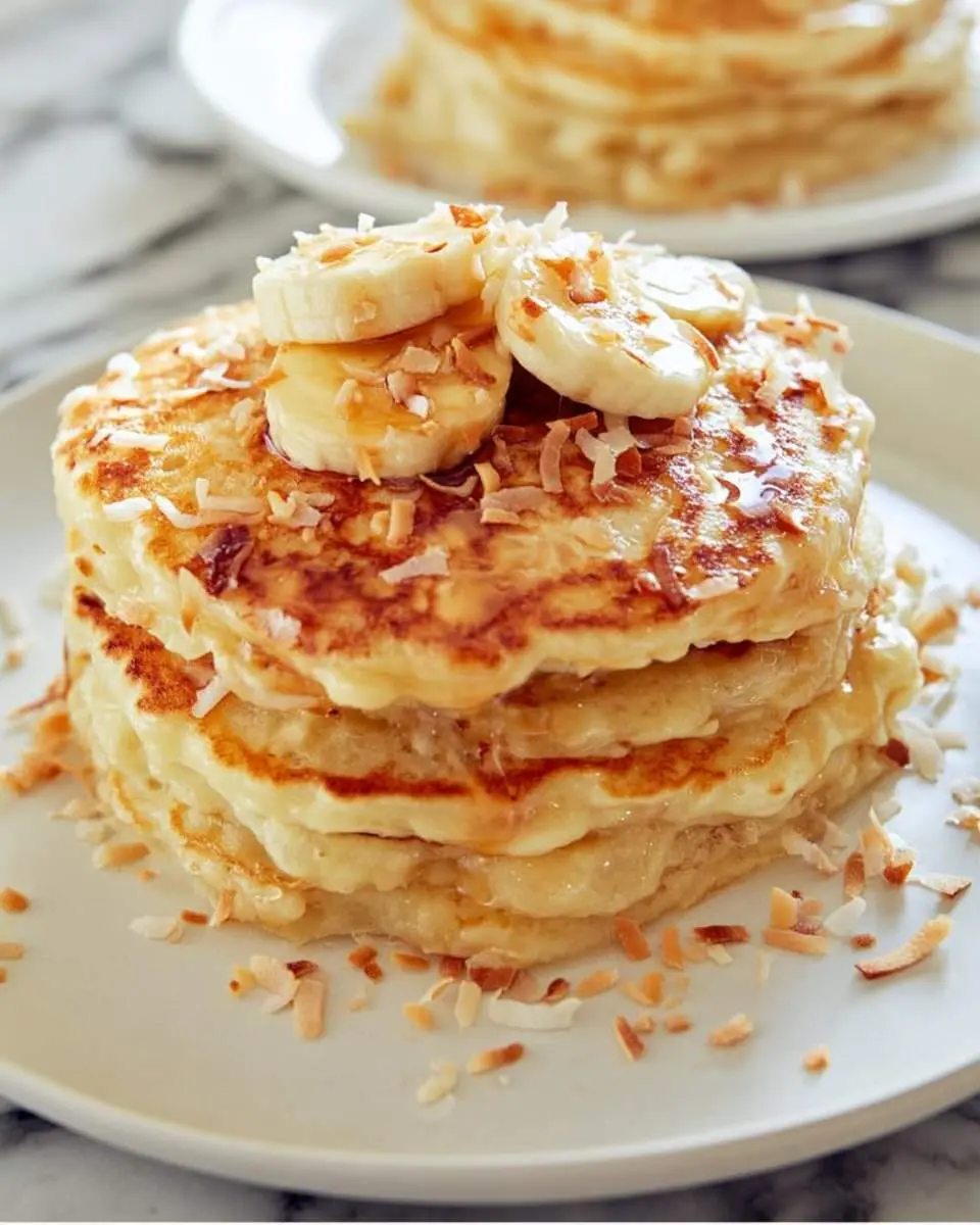toasted coconut banana pancakes recipe
