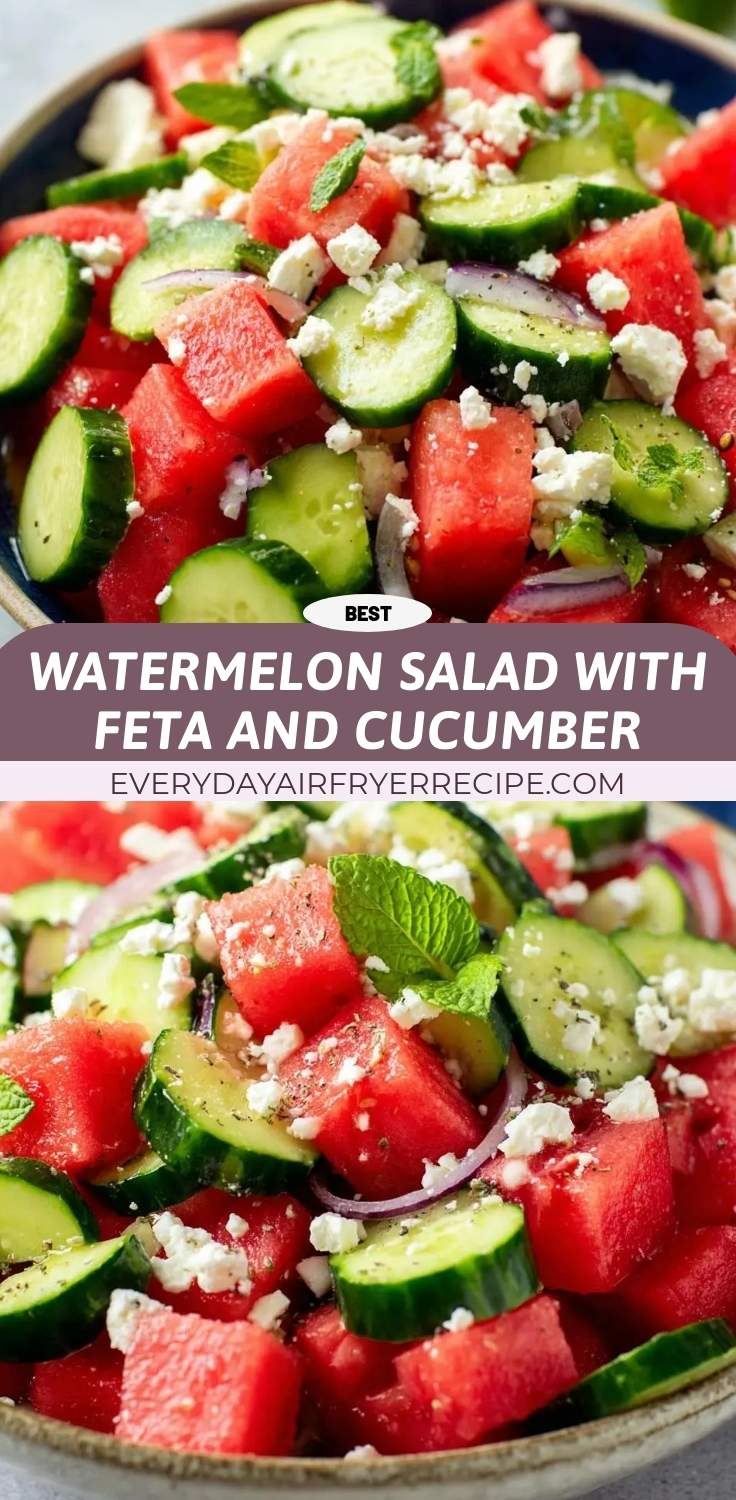 Watermelon Salad with Feta and Cucumber 27 watermelon salad with feta and cucumber pinterest