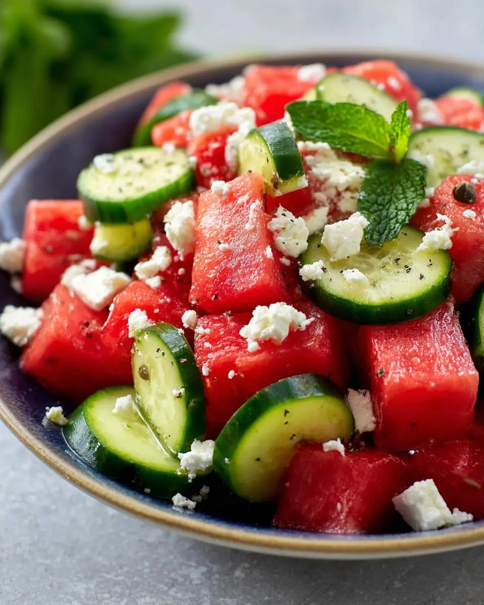 Watermelon Salad with Feta and Cucumber 25 watermelon salad with feta and cucumber recipe