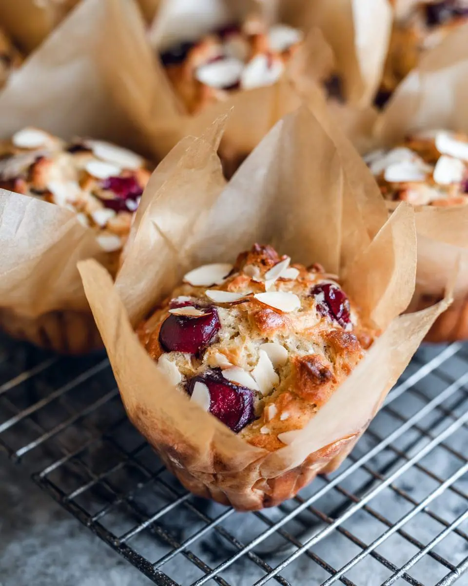 almond cherry muffins recipe