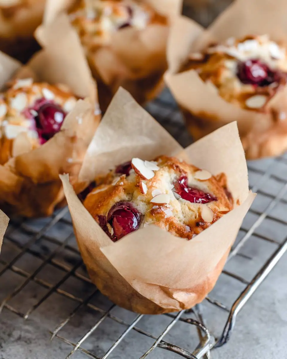almond cherry muffins