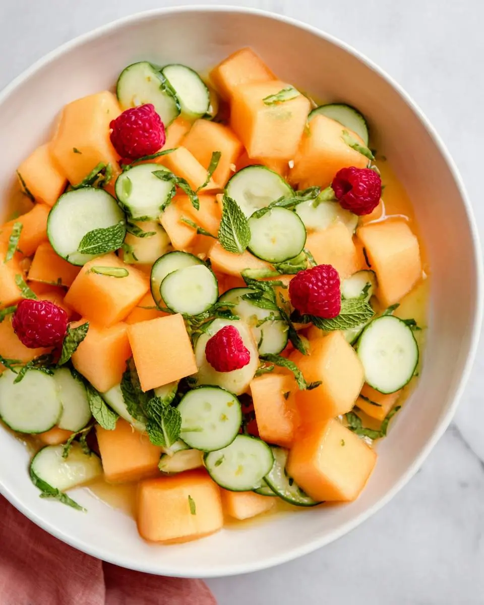 cantaloupe salad with honey lemon