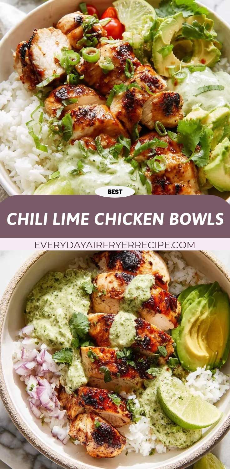 chili lime chicken bowls pinterest