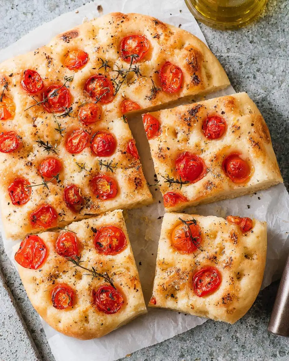 focaccia with tomatoes