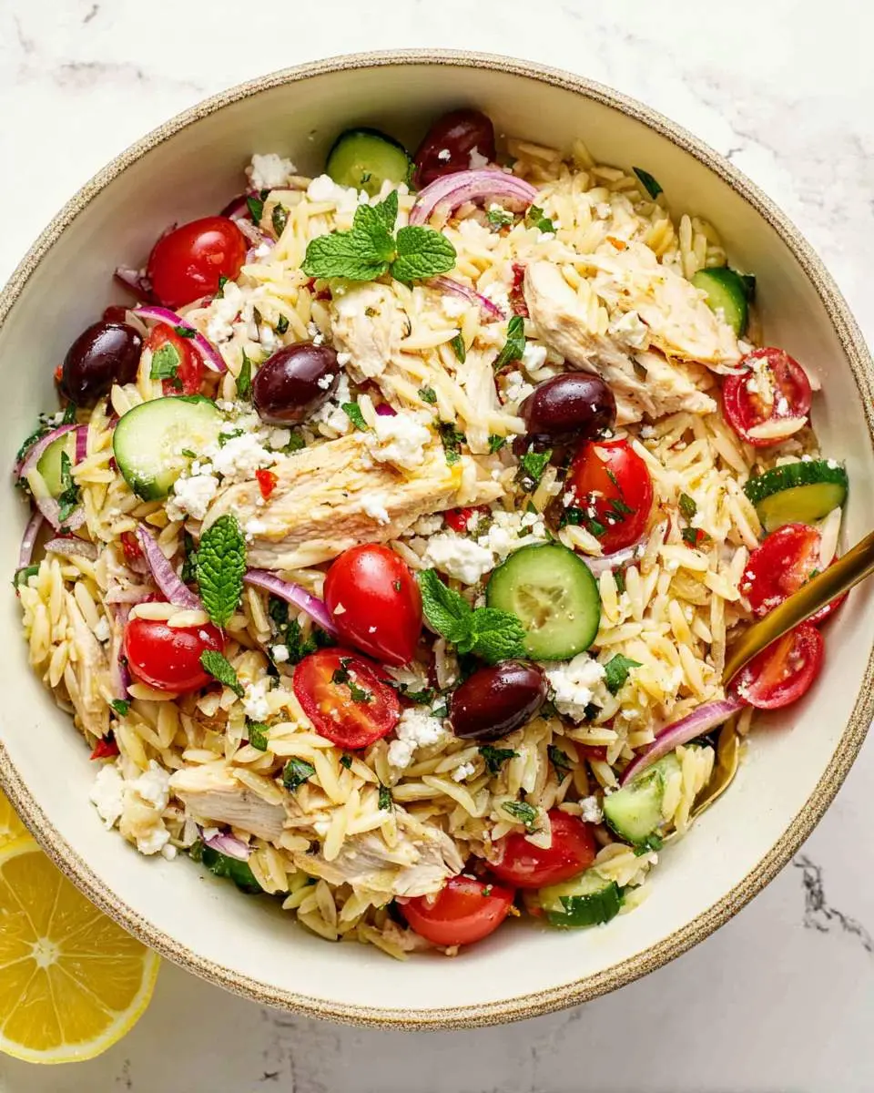greek chicken orzo bowl recipe