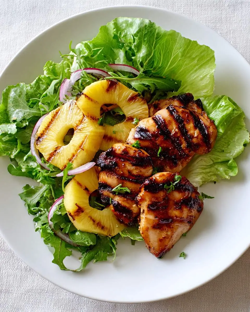 grilled pineapple chicken salad ingredients and preparation