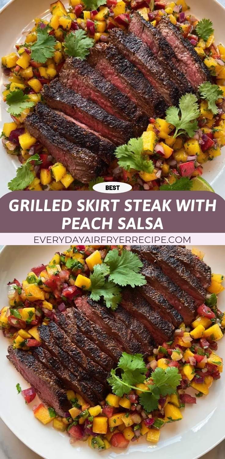 grilled skirt steak with peach salsa pinterest