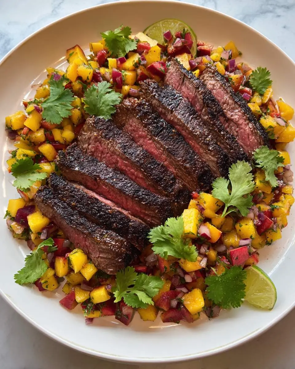 grilled skirt steak with peach salsa recipe 1