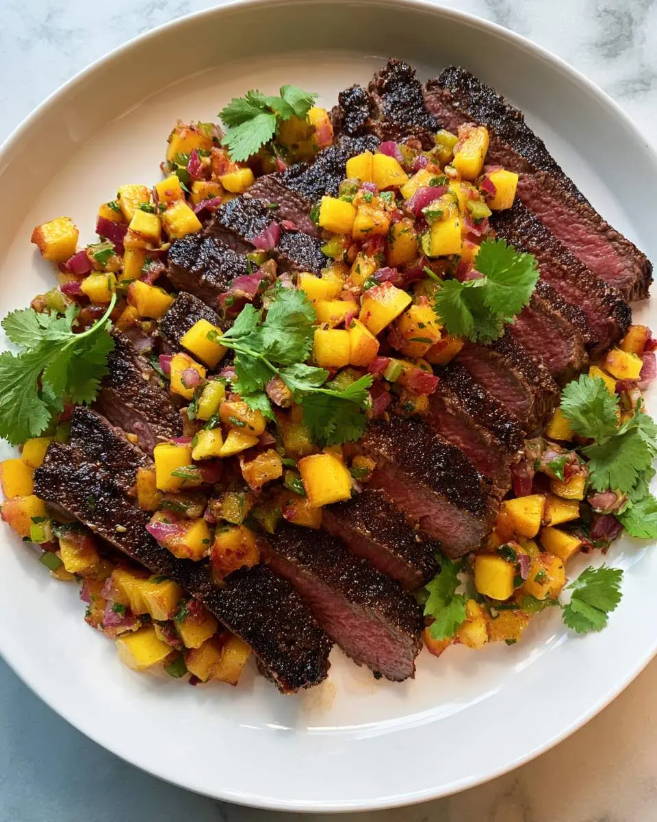 grilled skirt steak with peach salsa recipe