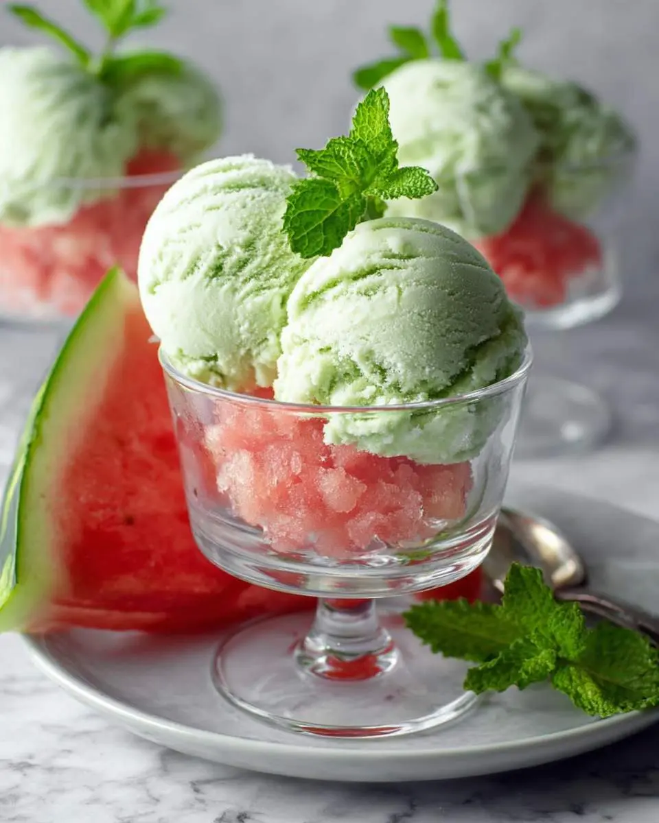 Mint Ice Cream with Watermelon Granita 27 mint ice cream with watermelon granita recipe 1