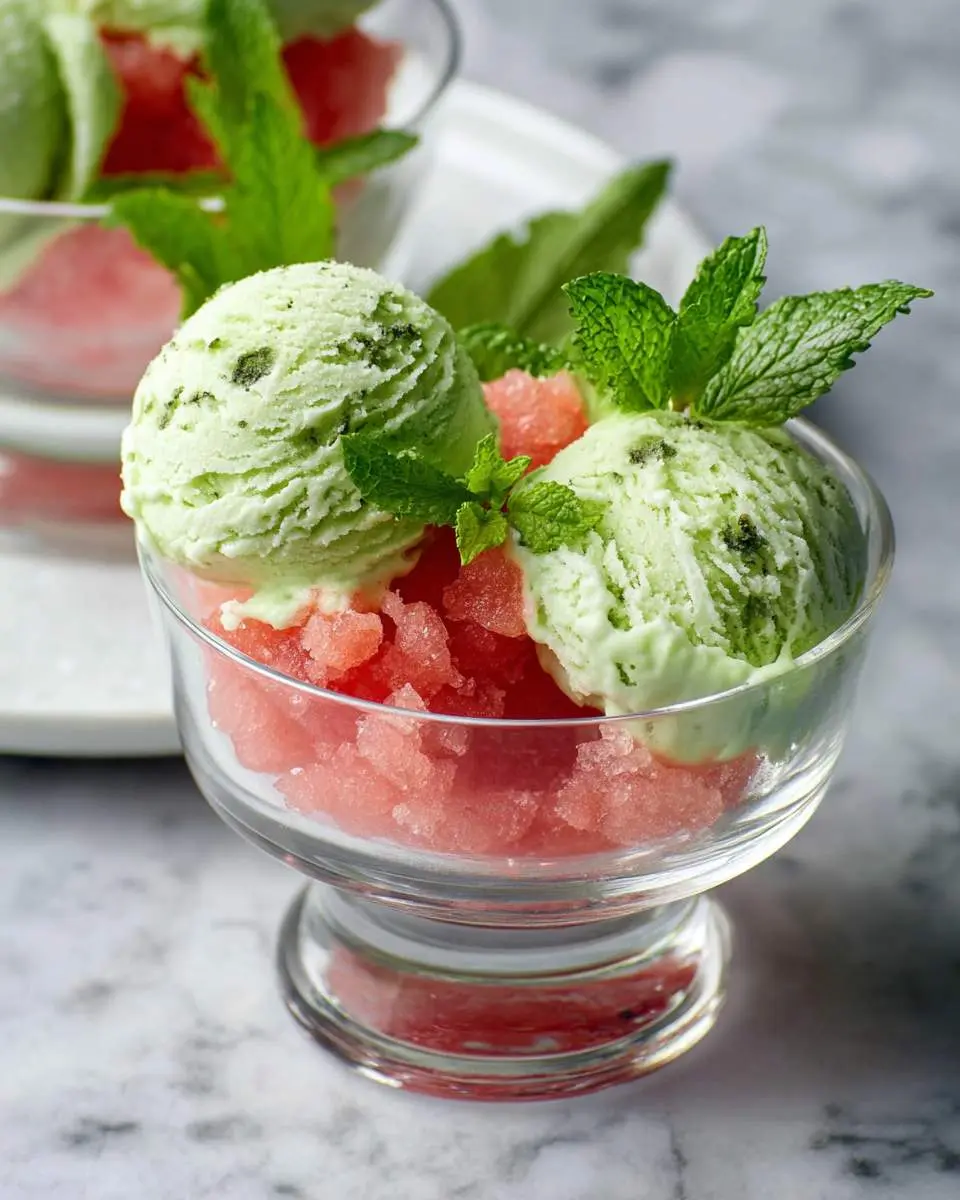 Mint Ice Cream with Watermelon Granita 26 mint ice cream with watermelon granita recipe