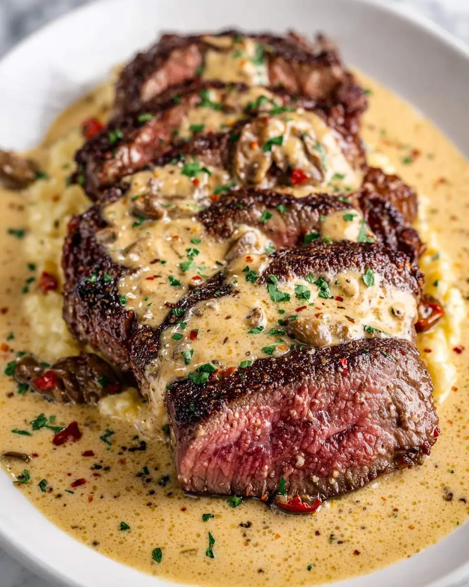 pan seared steak in tuscan cream sauce recipe