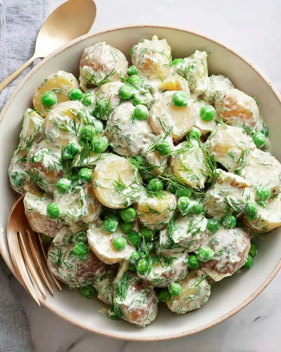 potato salad with peas and dill