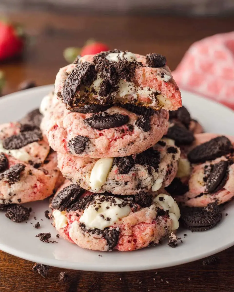strawberry oreo cheesecake cookies recipe 1