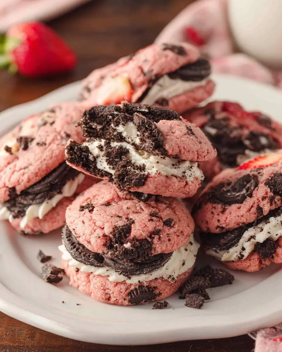 strawberry oreo cheesecake cookies recipe