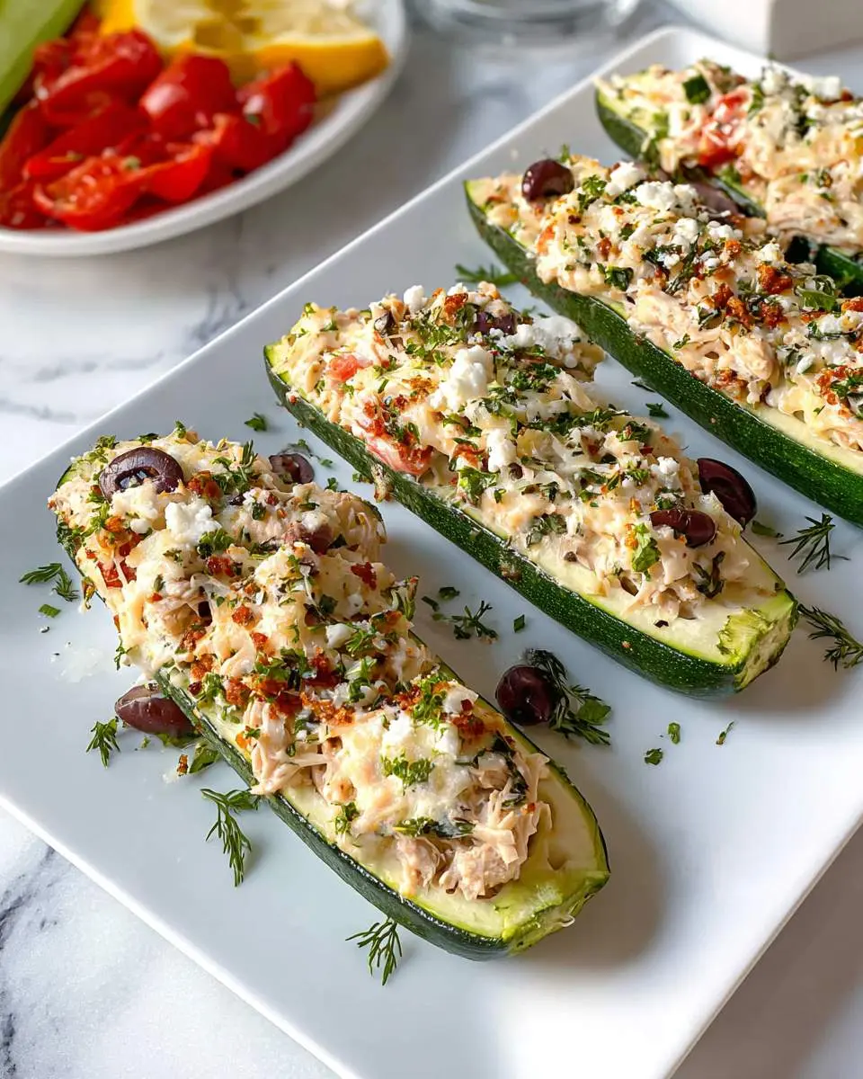 stuffed zucchini boats with chicken recipe