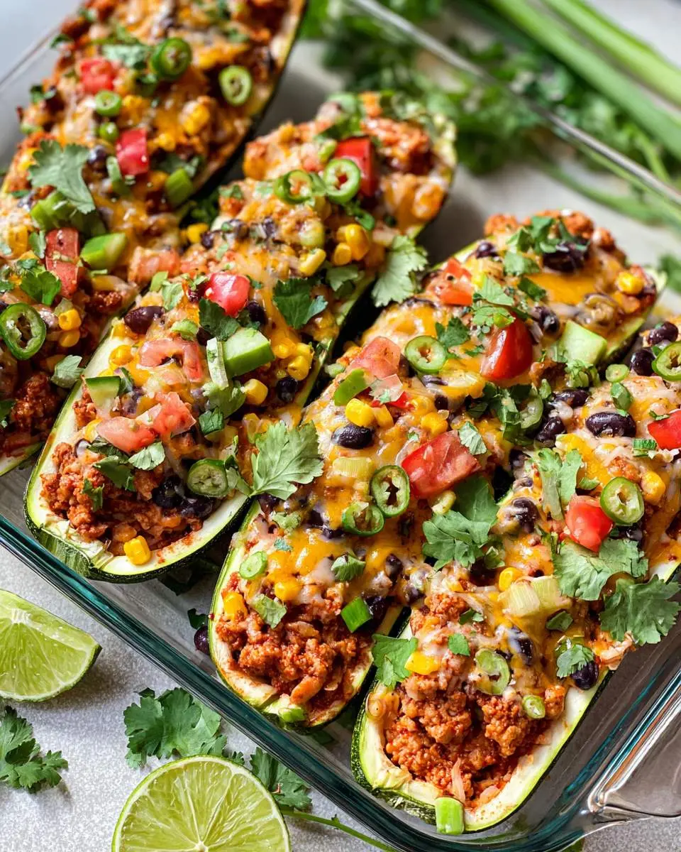 turkey taco zucchini boats recipe 1