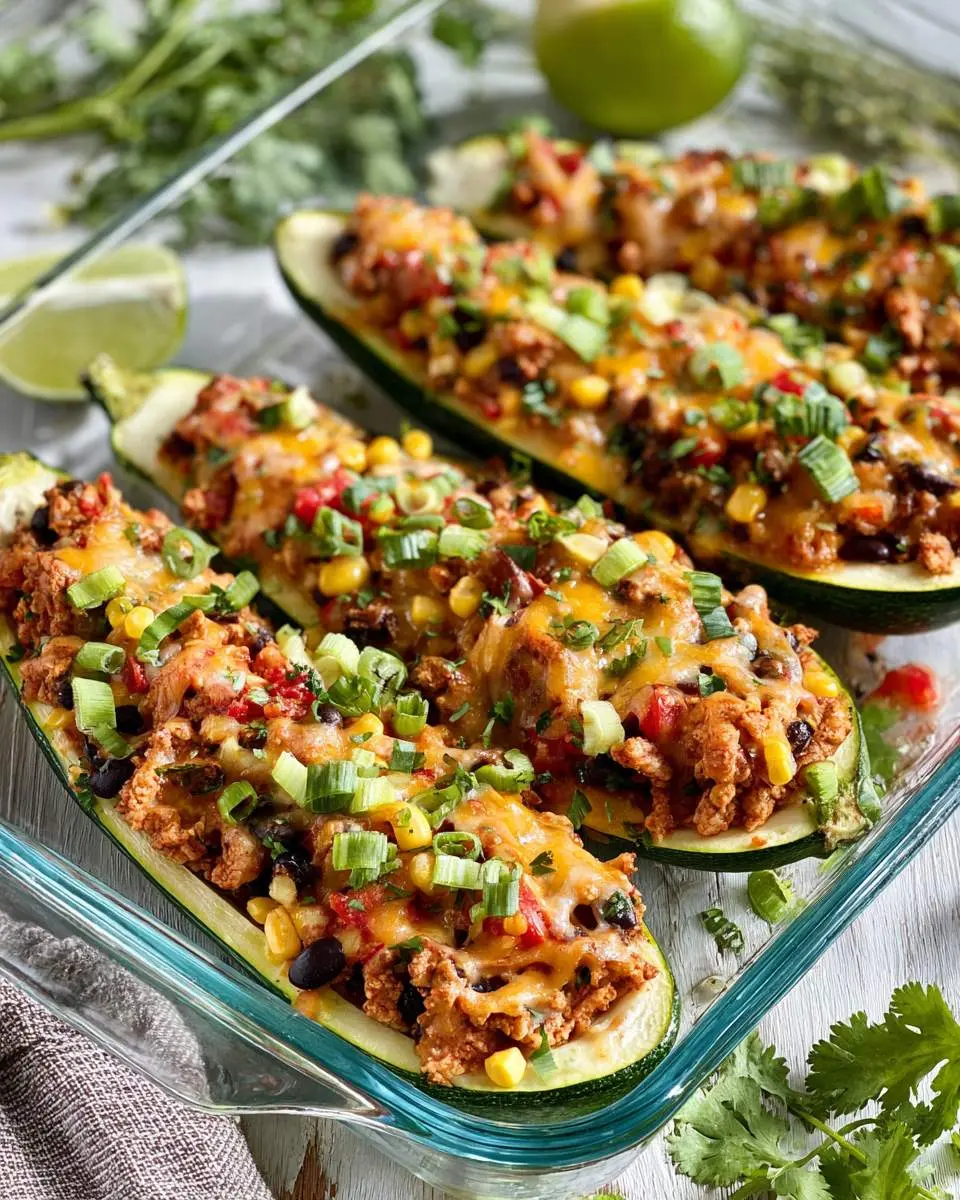 turkey taco zucchini boats recipe