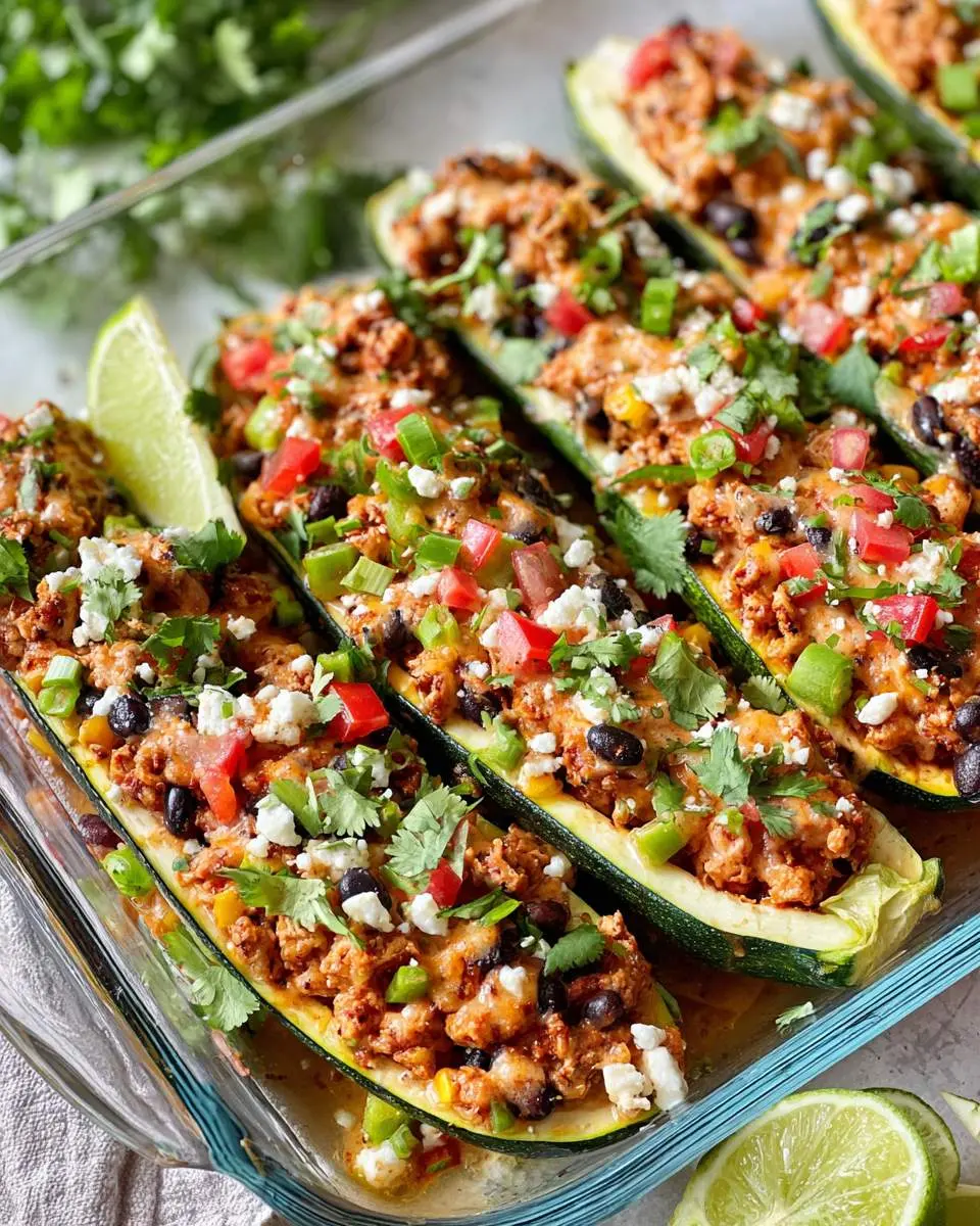turkey taco zucchini boats