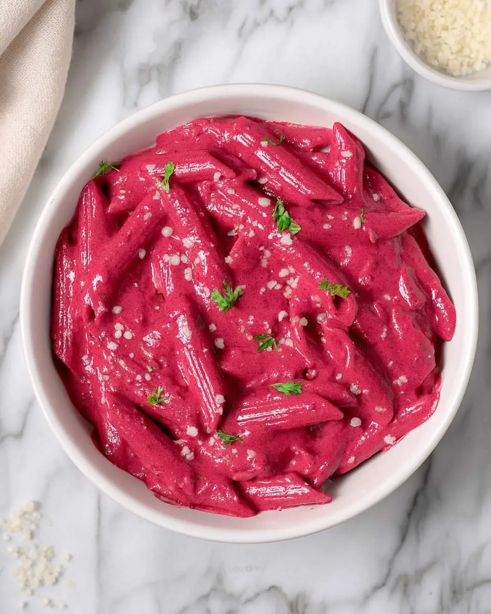 roasted beetroot pasta sauce ingredients arranged on a cutting board