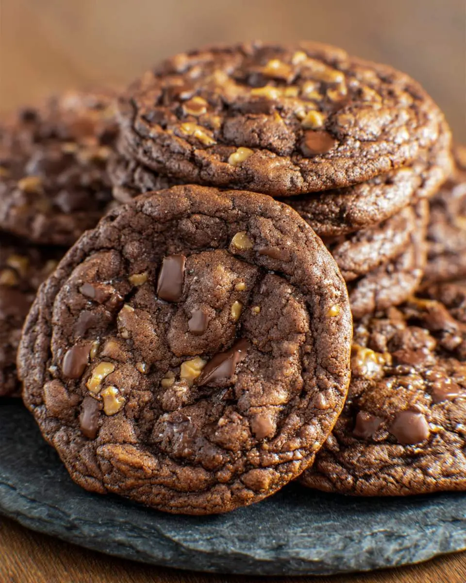 chewy chocolate toffee cookies ingredients arranged on a marble counter with mixing bowls