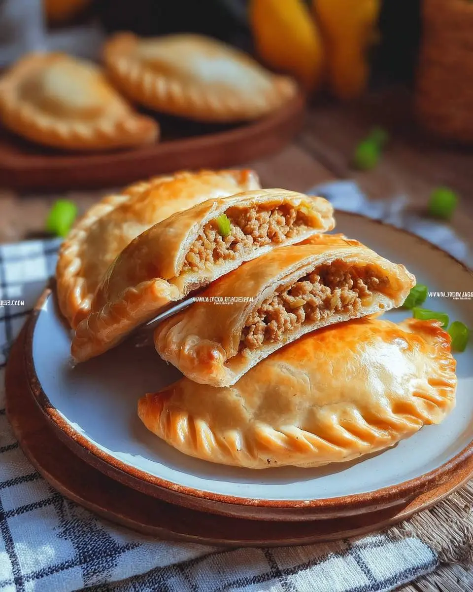 Chinese meat pies ingredients and preparation on a wooden board