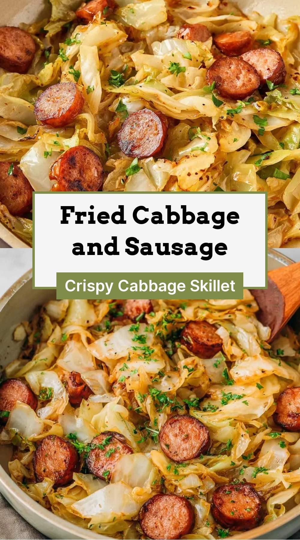 Fried Cabbage and Sausage 27 finished dish ready to serve