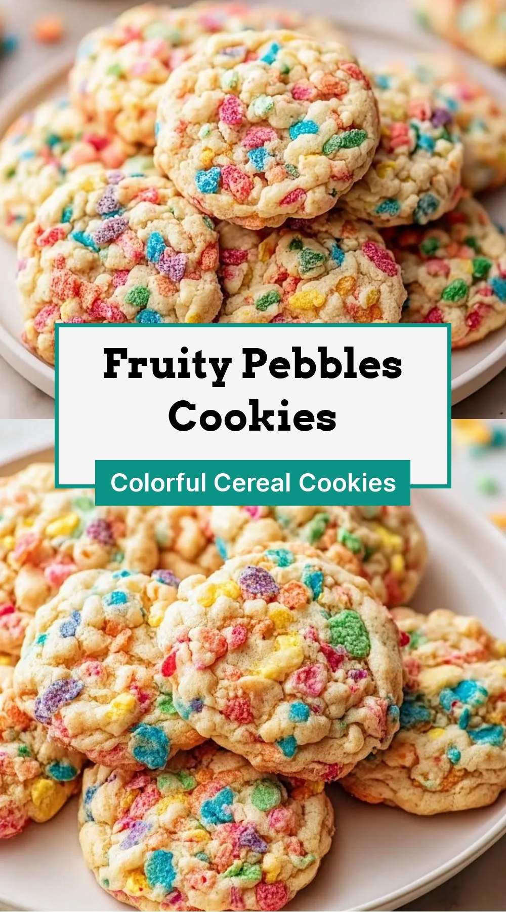 stack of colorful finished cookies ready to serve on white plate