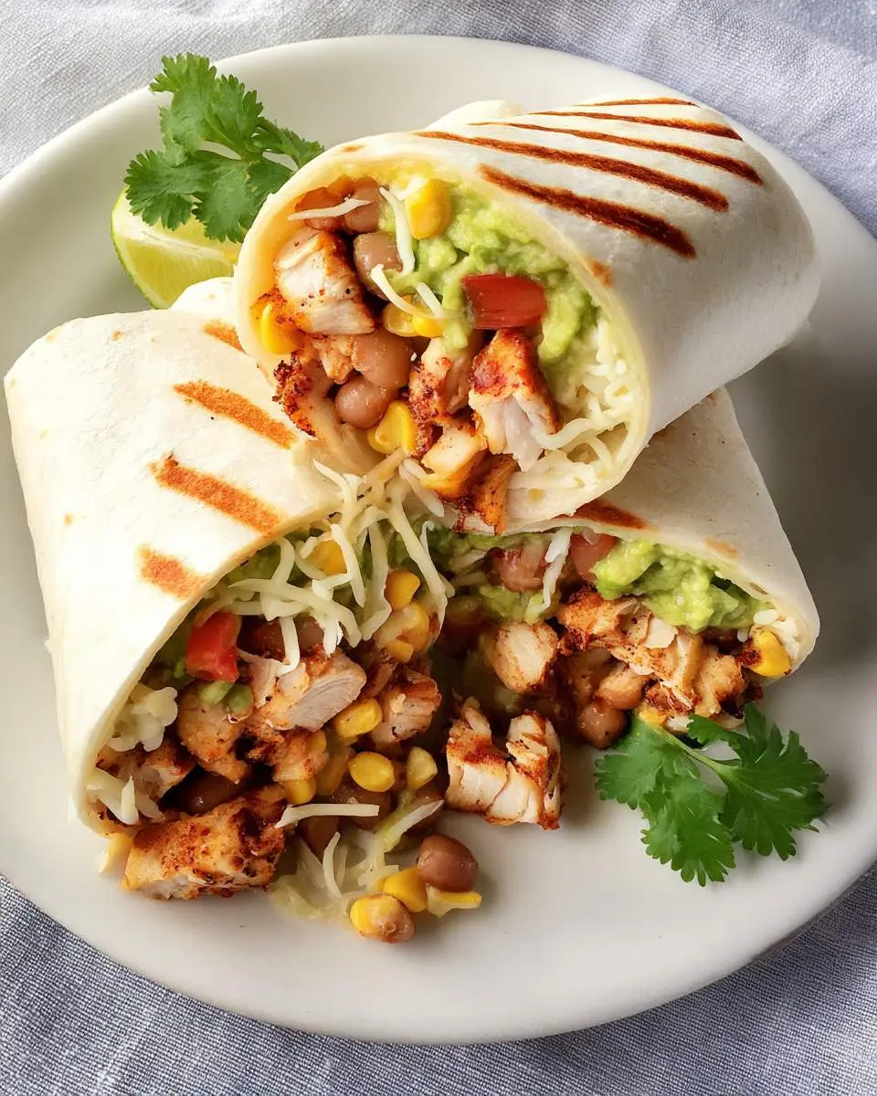 grilled chicken burritos ingredients and preparation