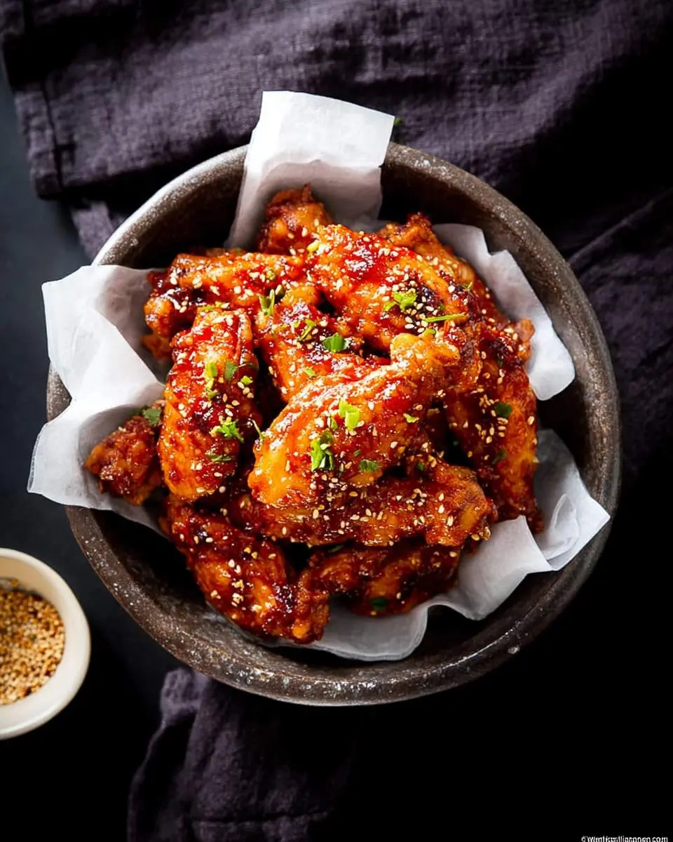 Korean chicken wings ingredients and preparation