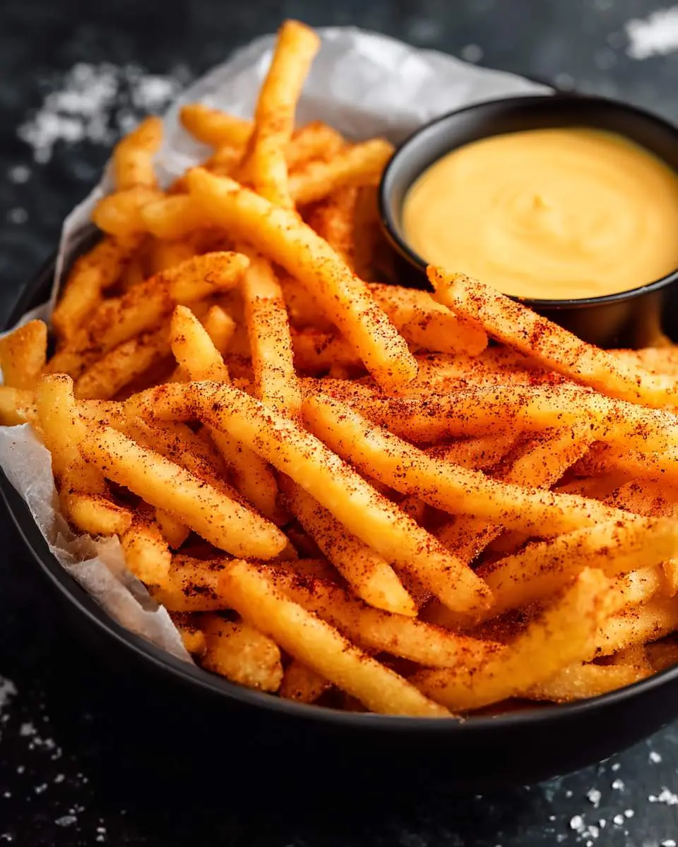 Nacho fries ingredients arranged on a cutting board with seasoned beef and shredded cheese