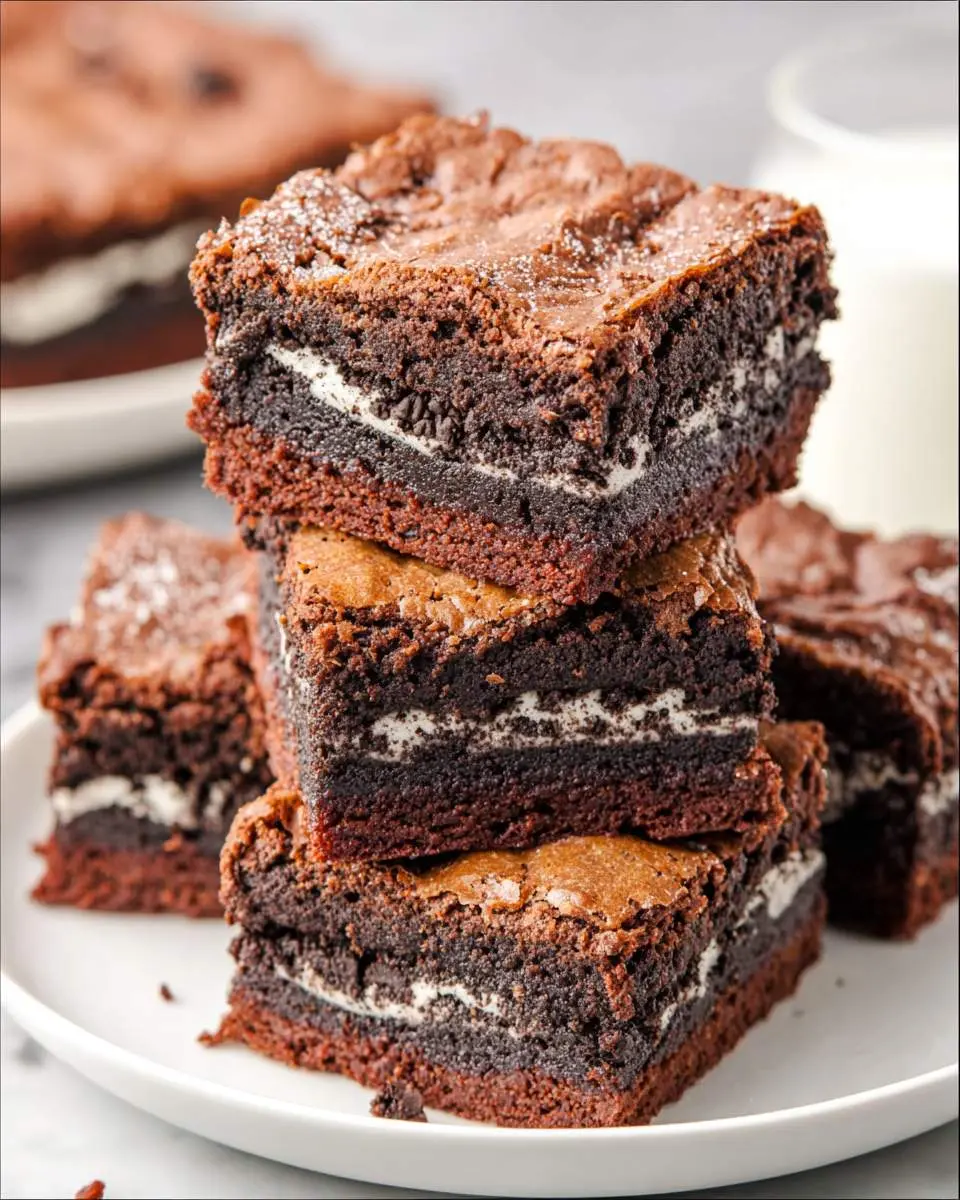 Oreo-Stuffed Brownies 26 step by step preparation of the recipe