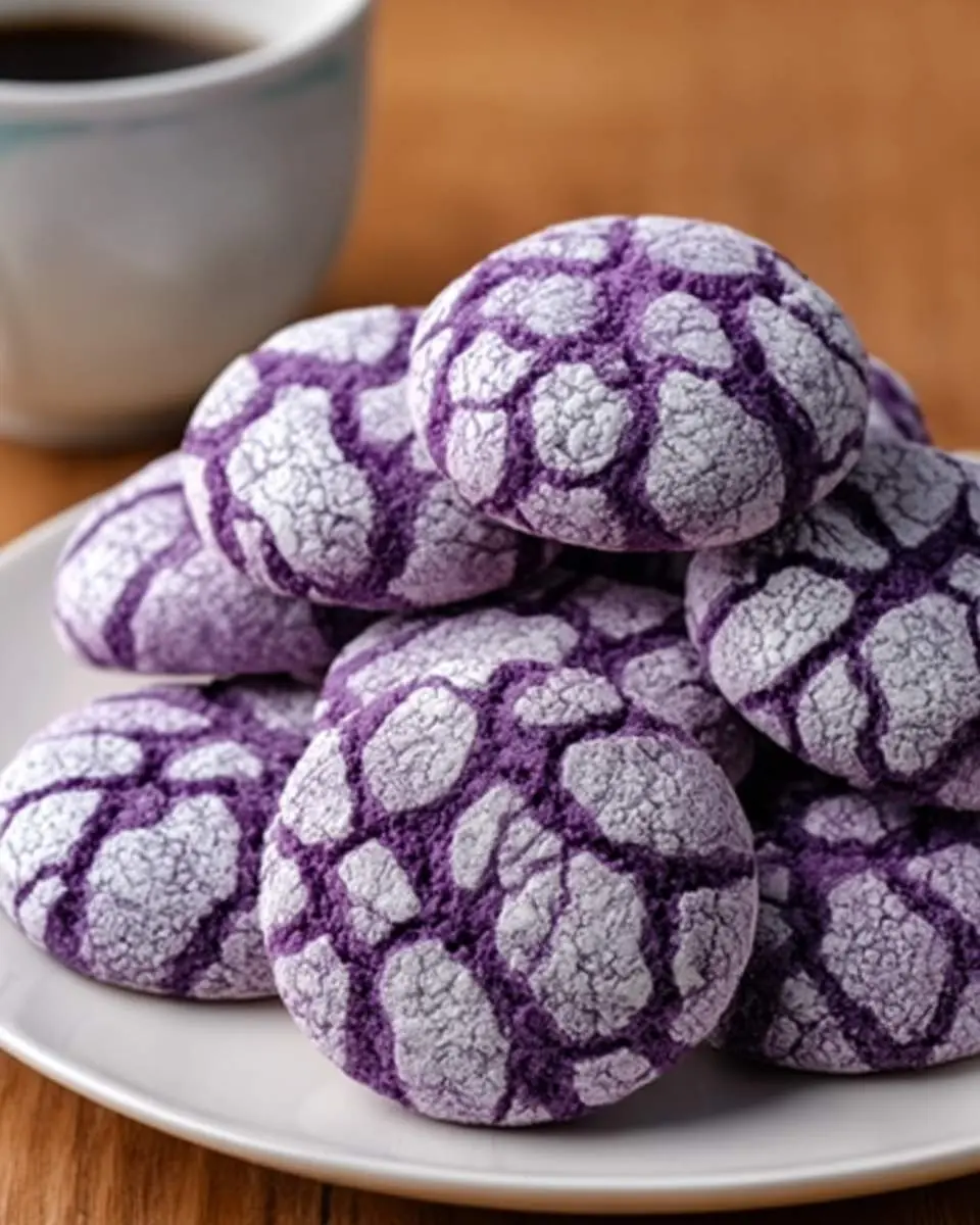 step by step rolling purple dough in powdered sugar