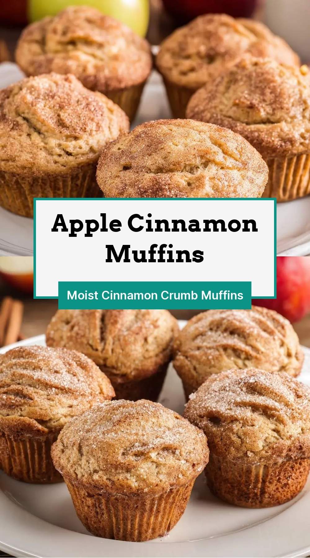 Apple Cinnamon Muffins 27 Stack of warm muffins on a ceramic plate ready to serve