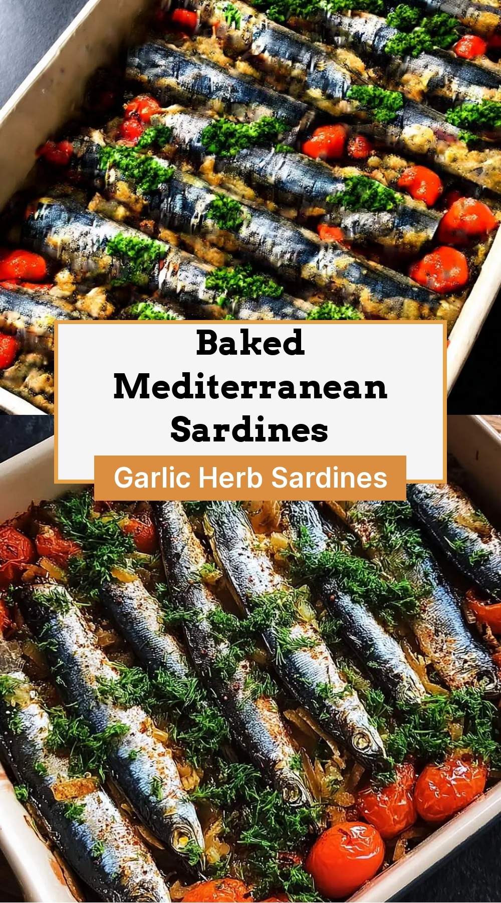 Baked Mediterranean Sardines 27 Plated sardines with lemon wedges and fresh herbs ready to eat