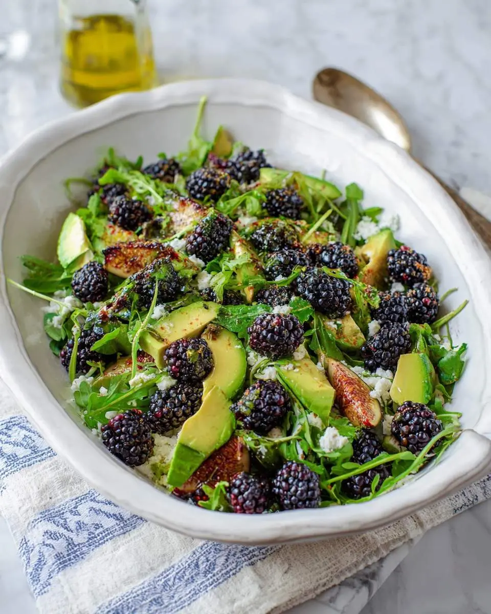 Blackberry Avocado Arugula Salad ingredients and preparation