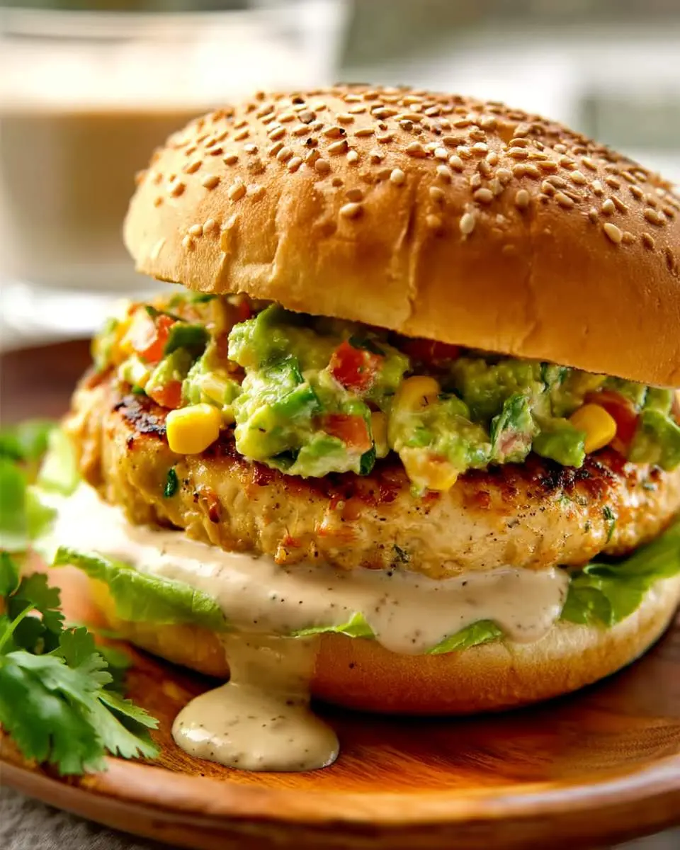 Chicken Burgers with Avocado Corn Salsa ingredients and preparation