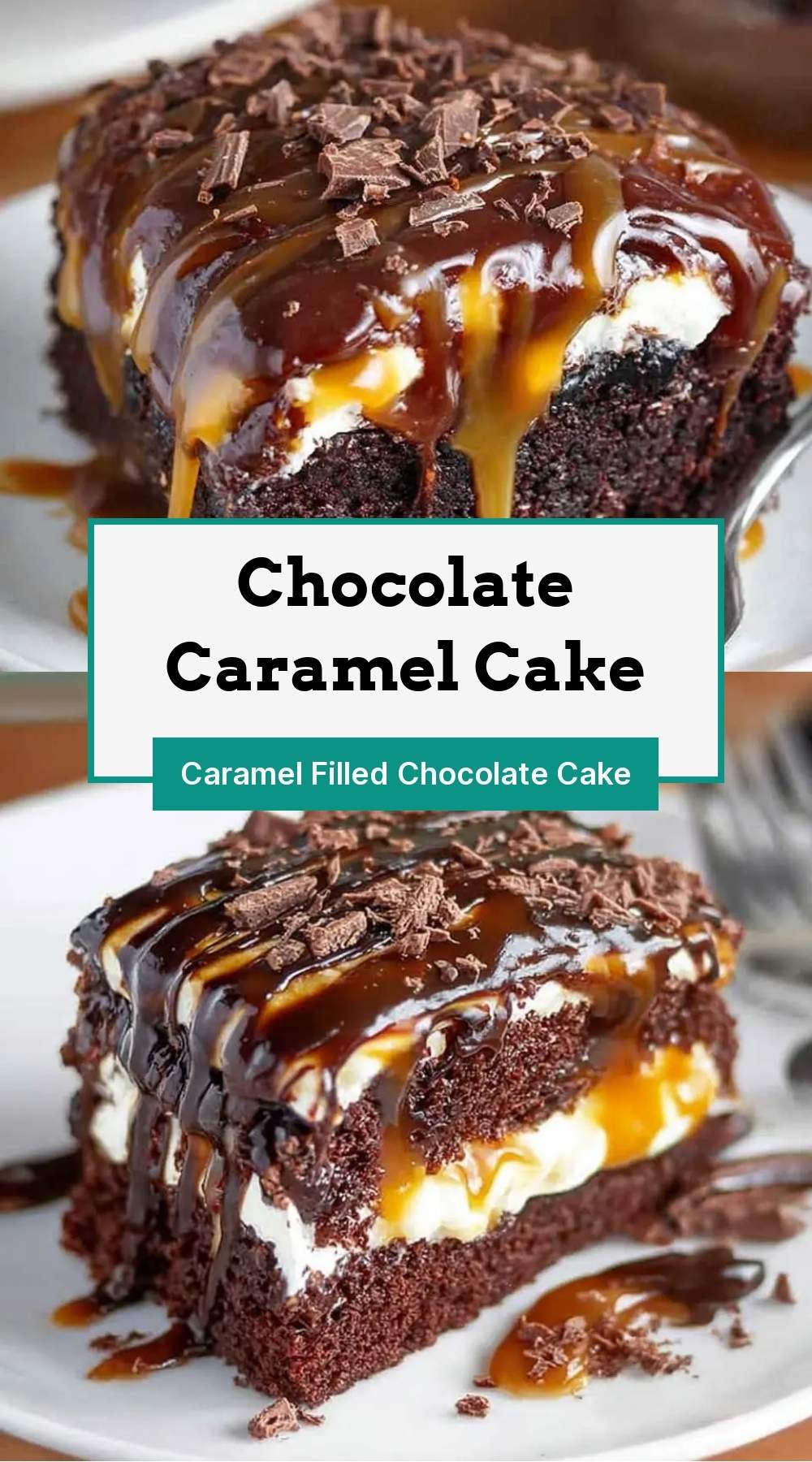 Chocolate Caramel Cake 27 finished dish ready to serve