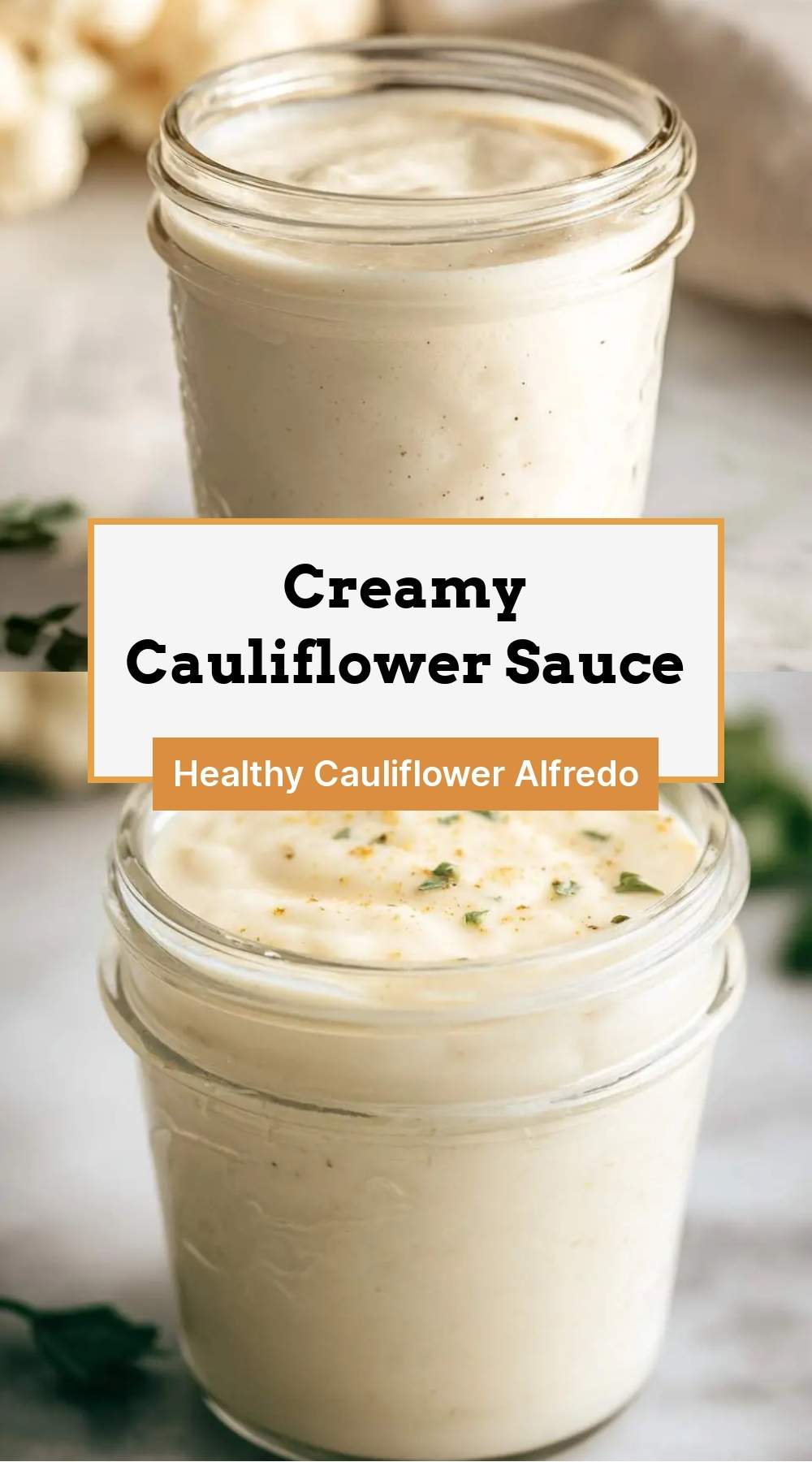finished creamy cauliflower sauce ready to serve