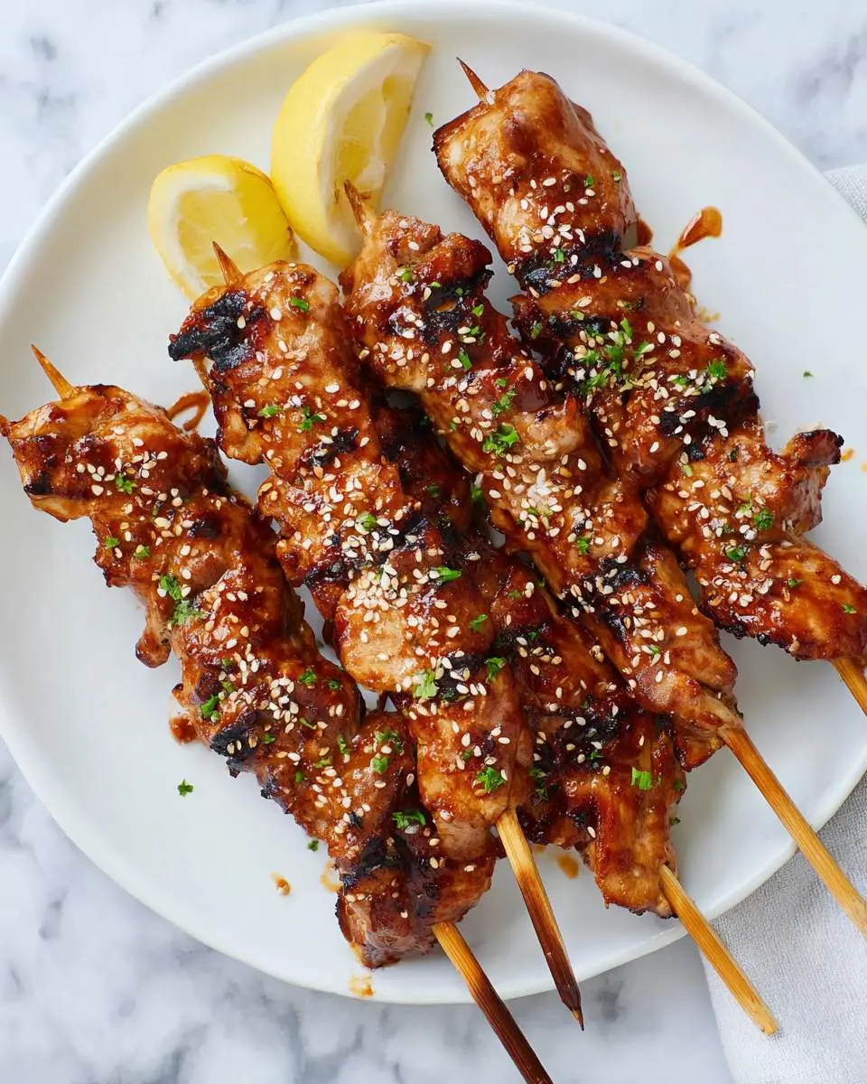 Korean BBQ Chicken Skewers ingredients and preparation