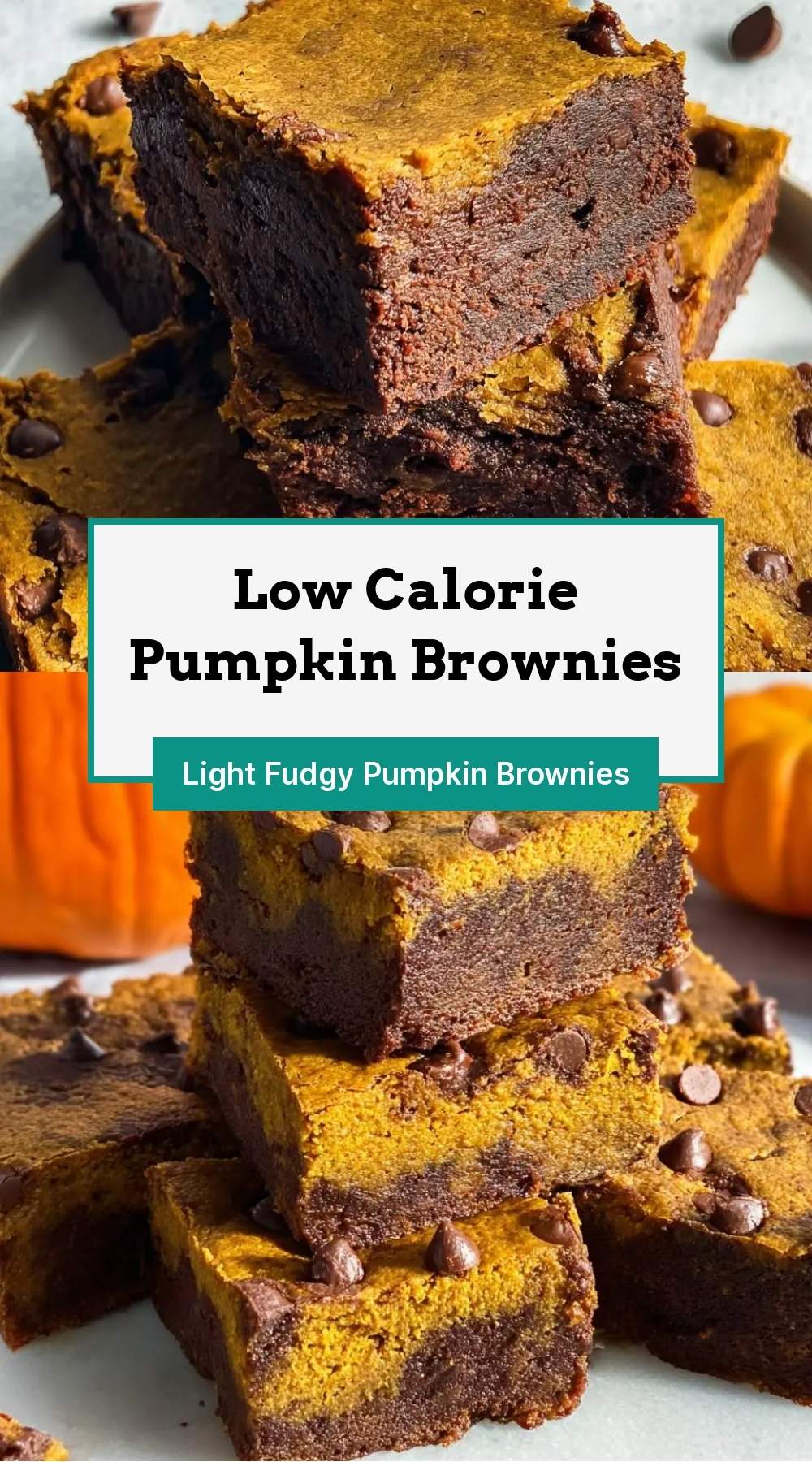 finished pumpkin brownies ready to serve