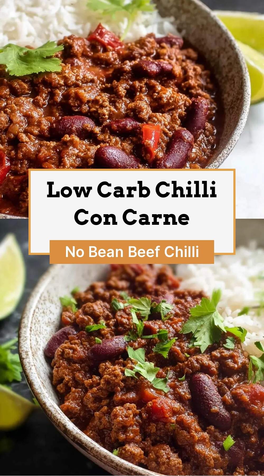 finished low carb chilli con carne in a bowl topped with sour cream and cilantro