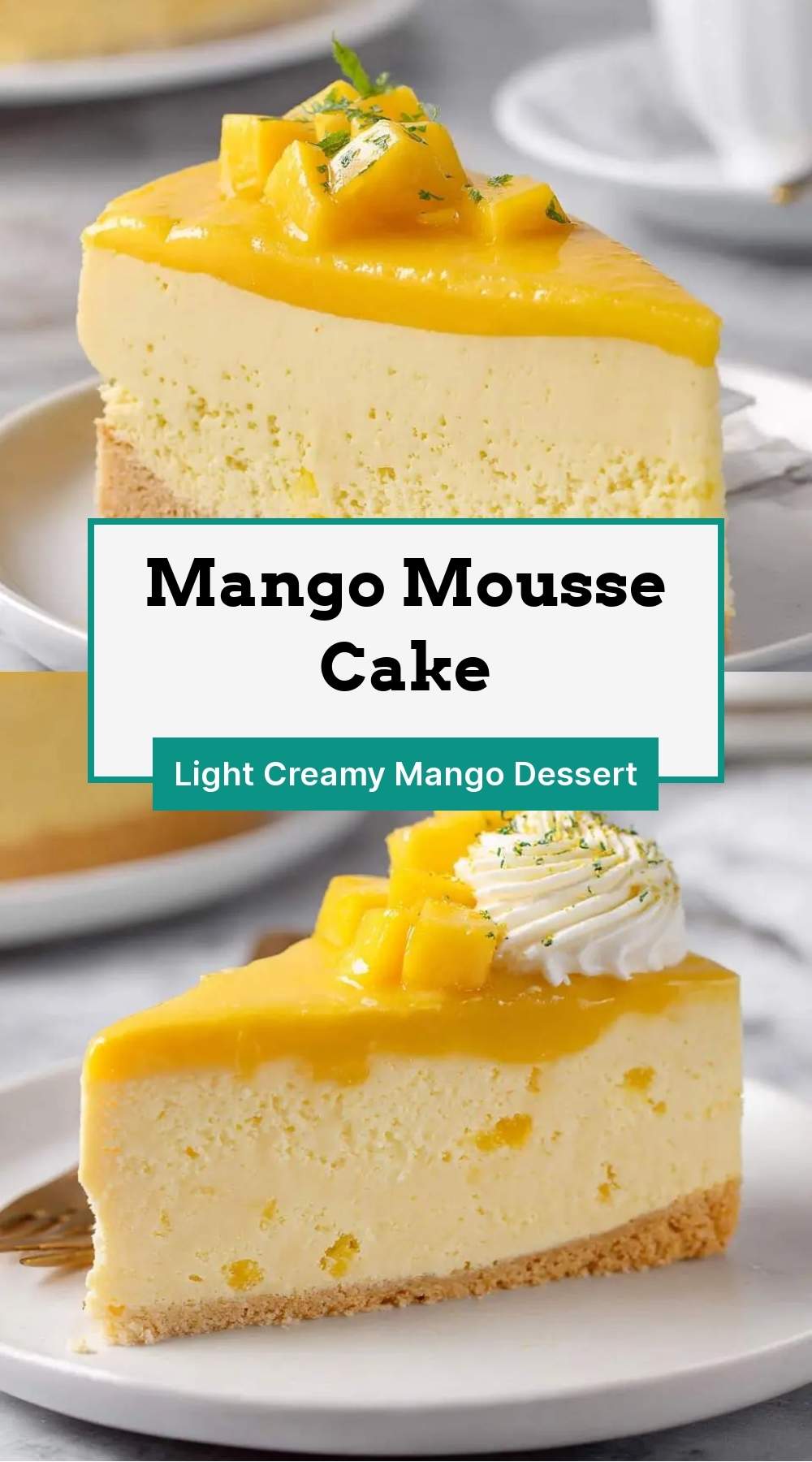 Mango Mousse Cake 27 finished dish ready to serve