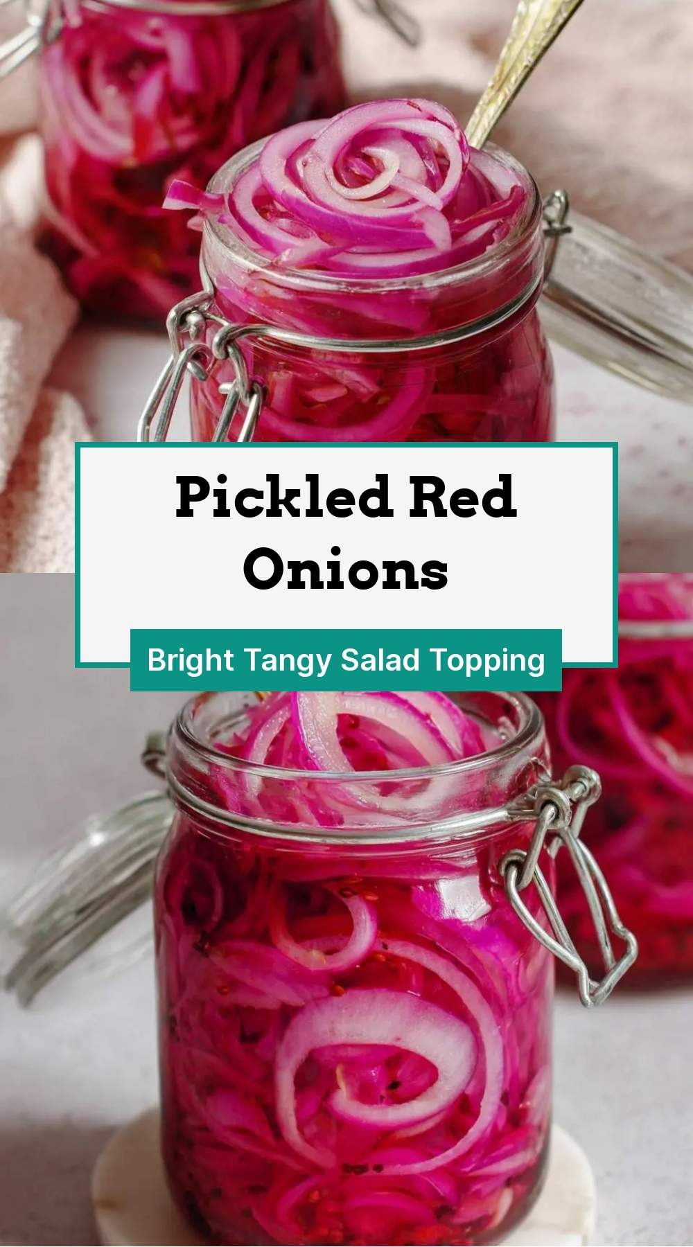 Pickled Red Onions 27 finished pickled red onions in a jar ready to serve
