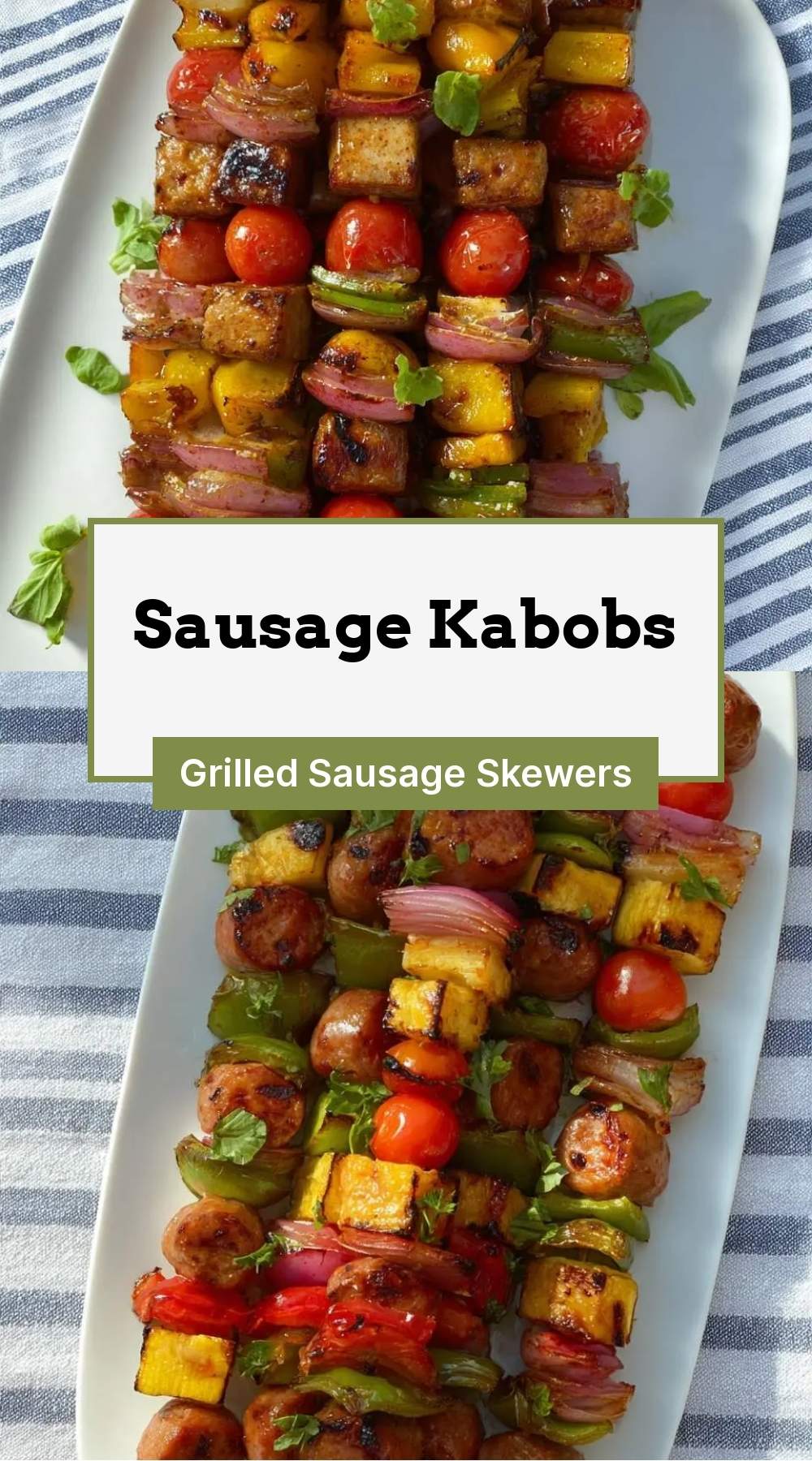 finished grilled kabobs ready to serve on a platter