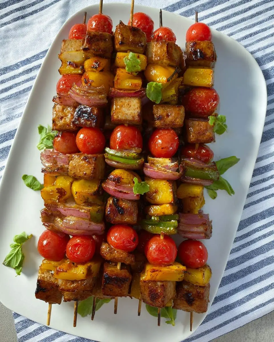 step by step preparation showing skewer assembly and grilling