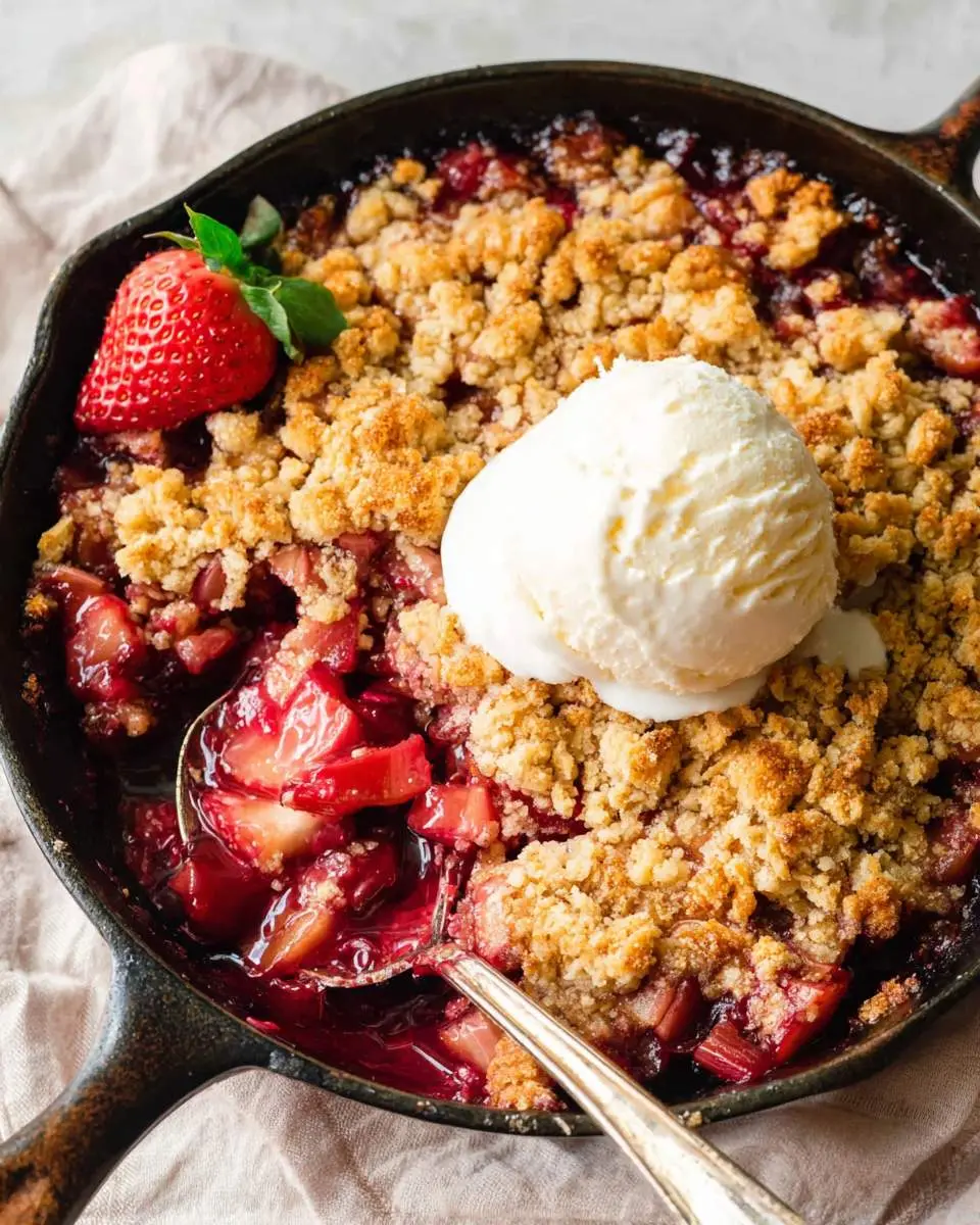 Strawberry rhubarb crumble ingredients and preparation