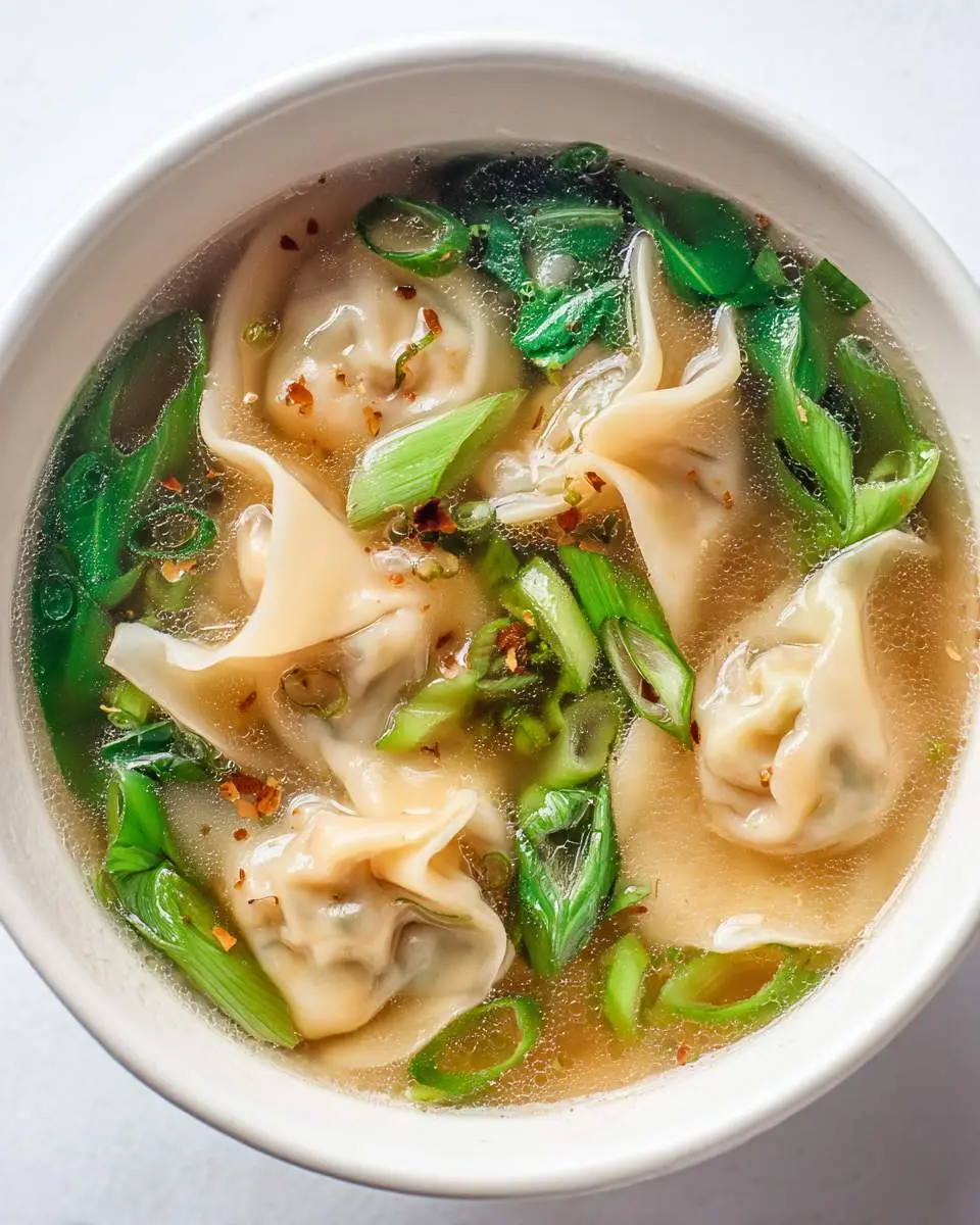 Wonton soup ingredients arranged on a wooden cutting board including ground pork, fresh ginger, and square wonton wrappers