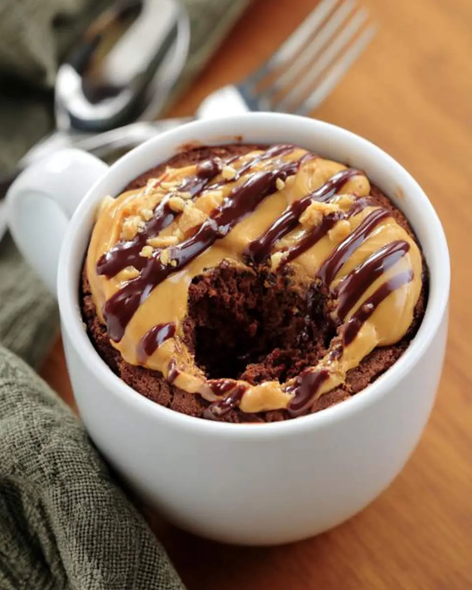 chocolate peanut butter mug cake ingredients and preparation