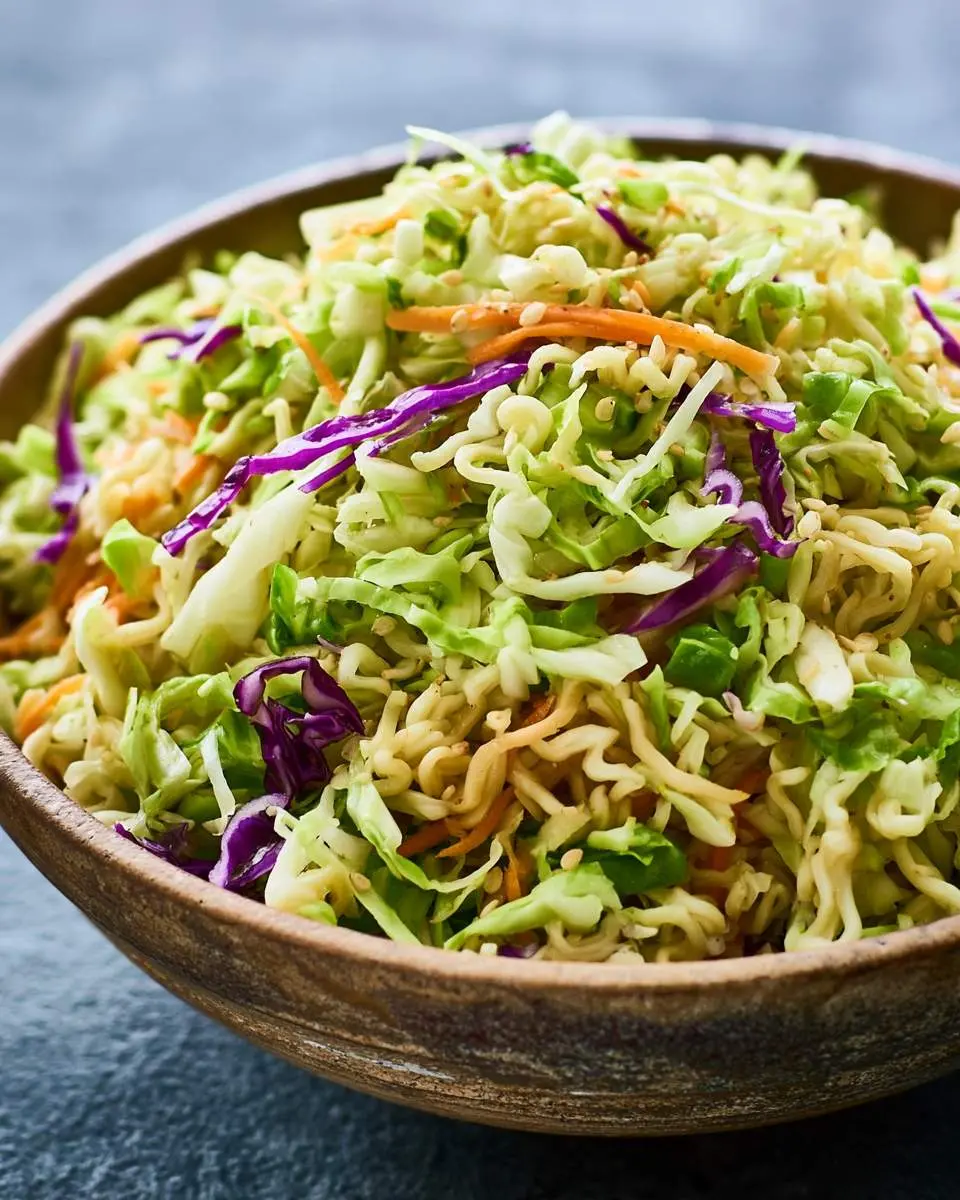 Ramen Noodle Salad with Cabbage ingredients and preparation